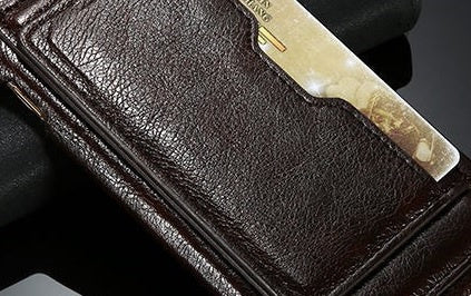 Leren backcover telefoonhoesje met pasjesvakje voor Samsung Galaxy S7 Edge