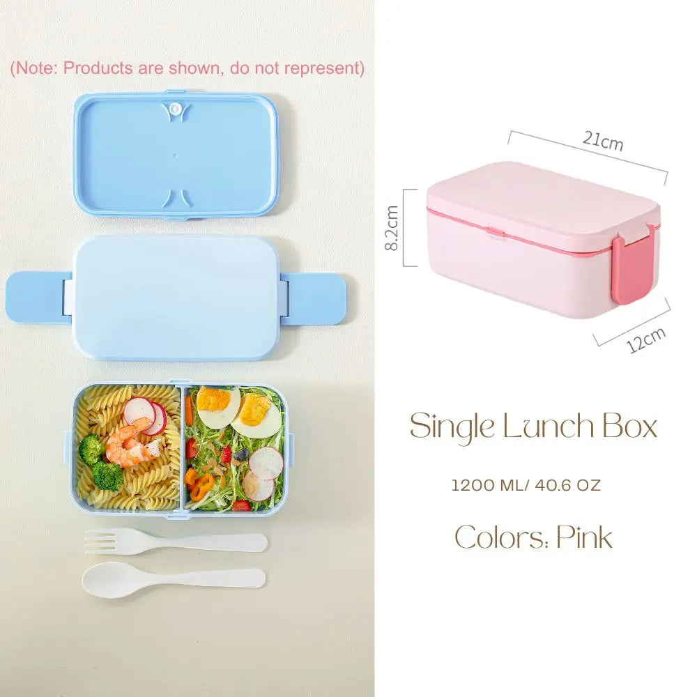 Bento lunchbox voor kinderen met dubbele laag en bestek