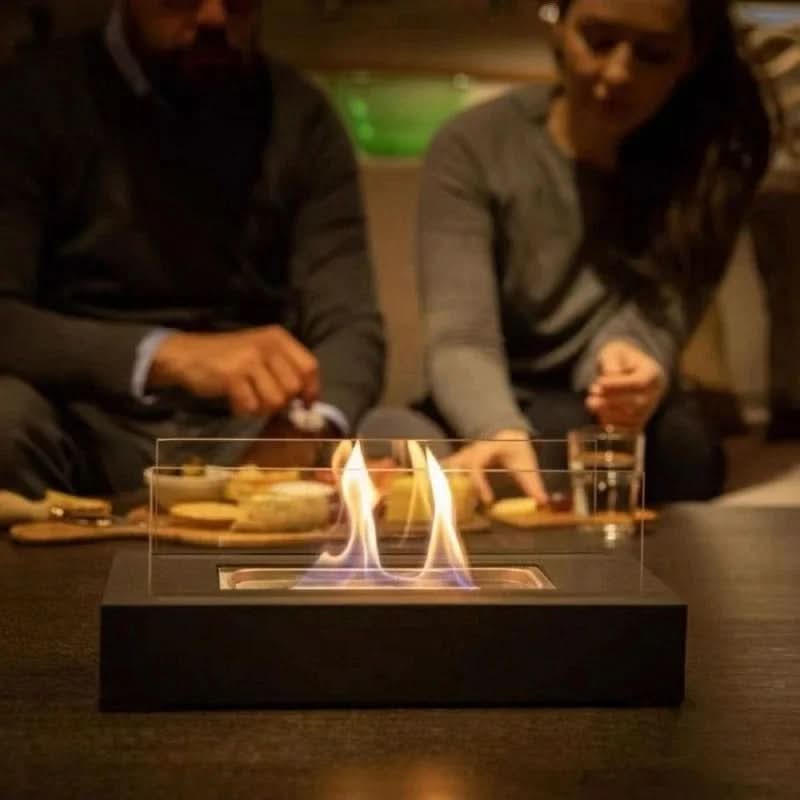Draagbare bio-ethanol tafelhaard met rookloos vlameffect