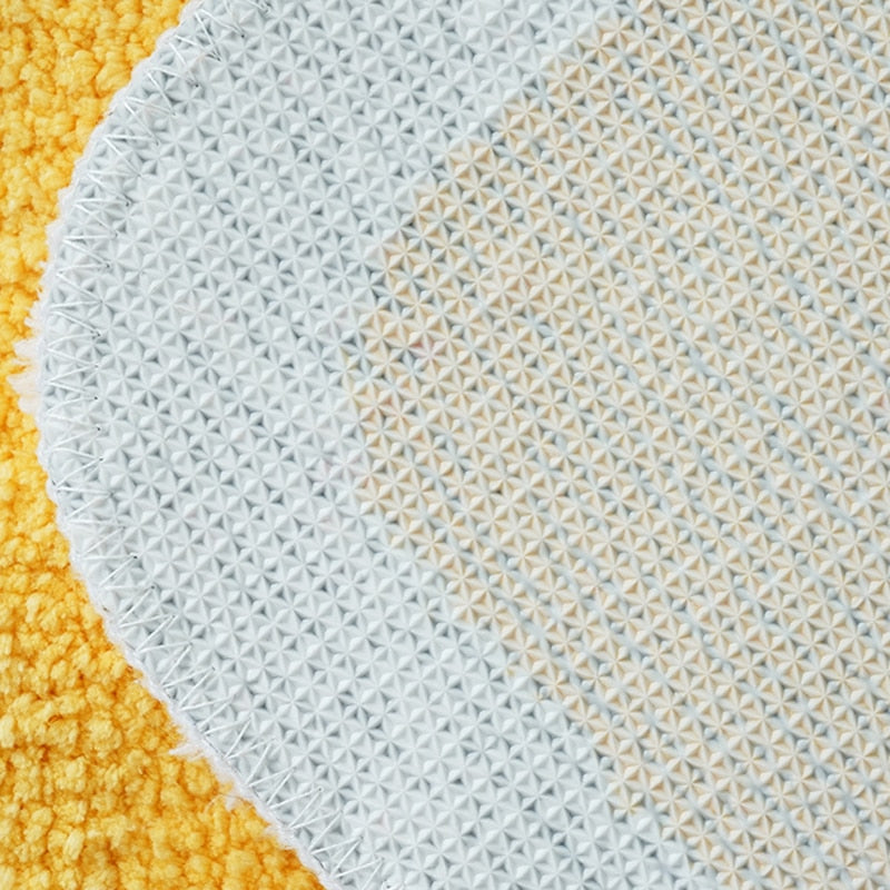 Zachte ovale polyester badmat met bloemenpatroon