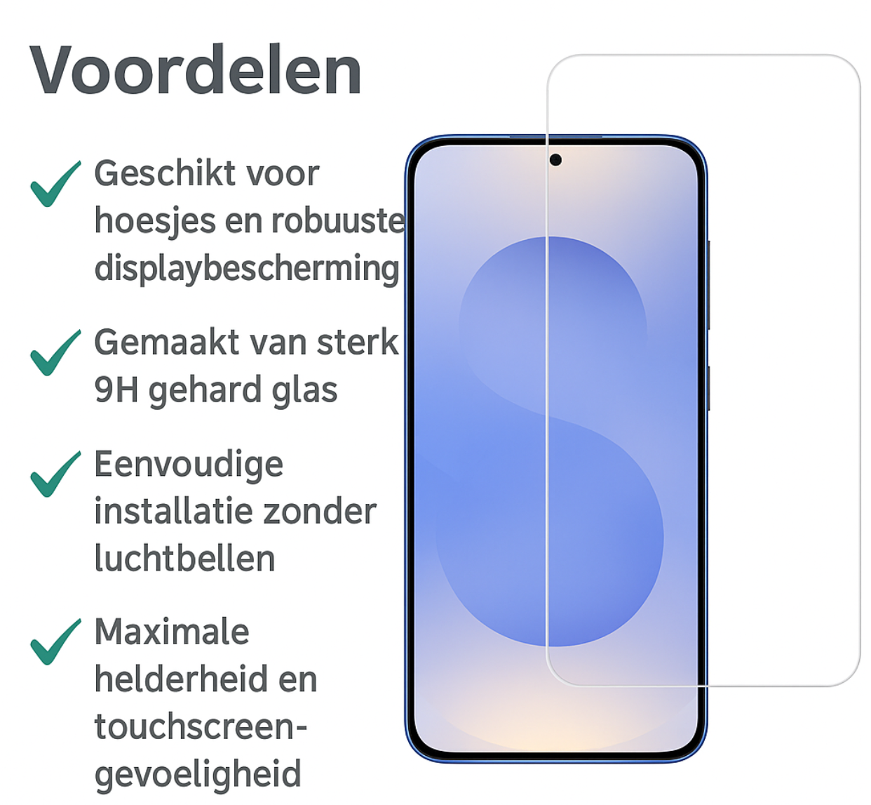 Galaxy S25 Tempered Glass Screenprotector - Hoge kwaliteit