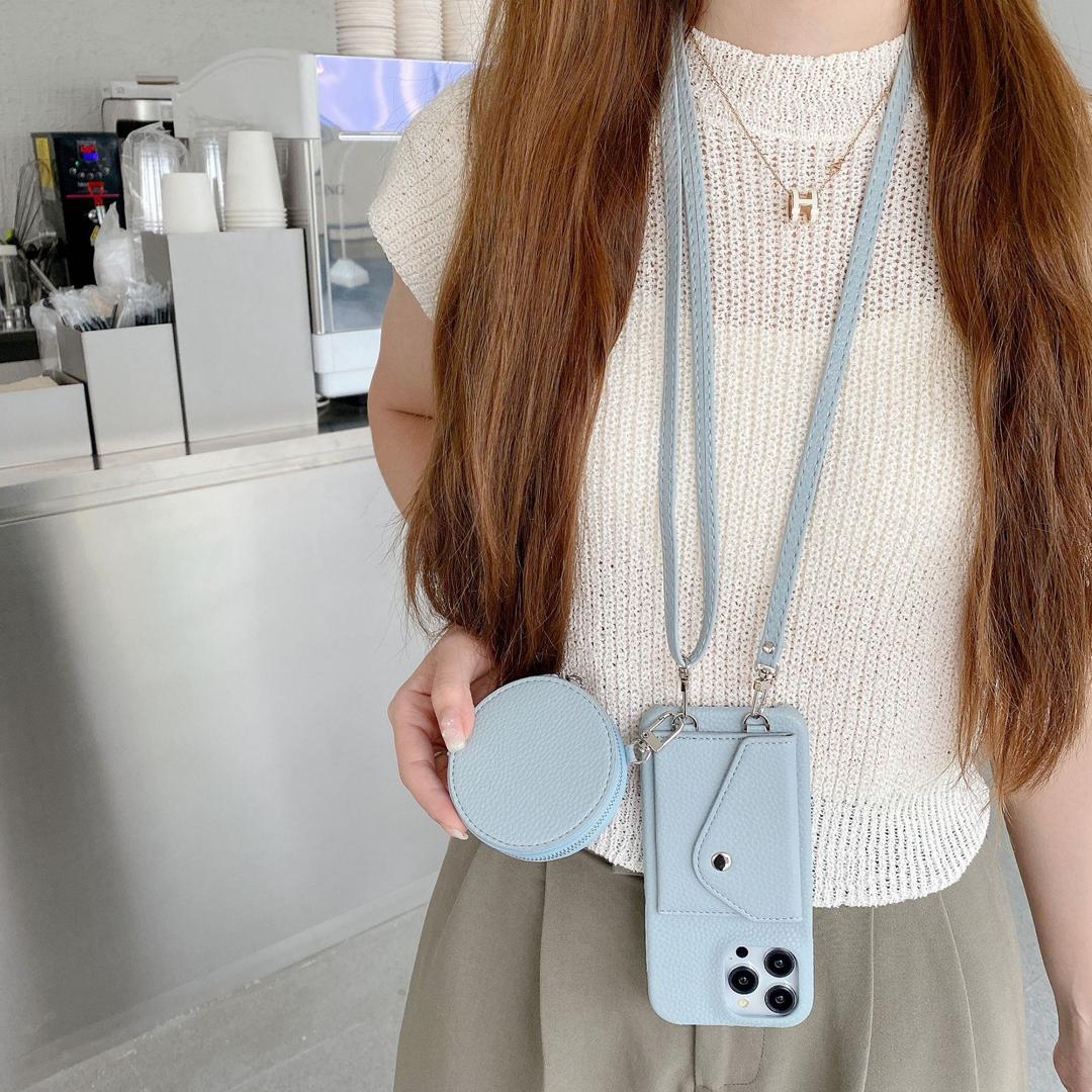 Crossbody telefoonhoesje voor iPhone 16 Pro Max met pasjeshouder en etui