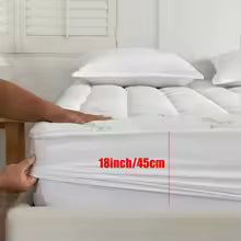Bamboe matrasdekmatras van 5 cm met elastische hoeken