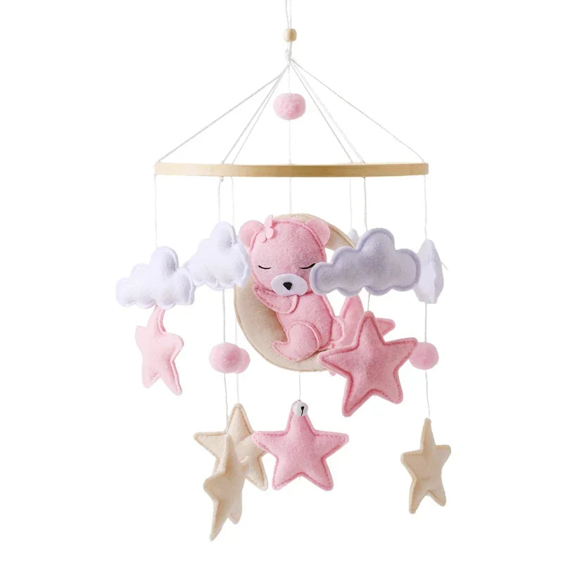 Houten Baby Mobiel met Viltberen