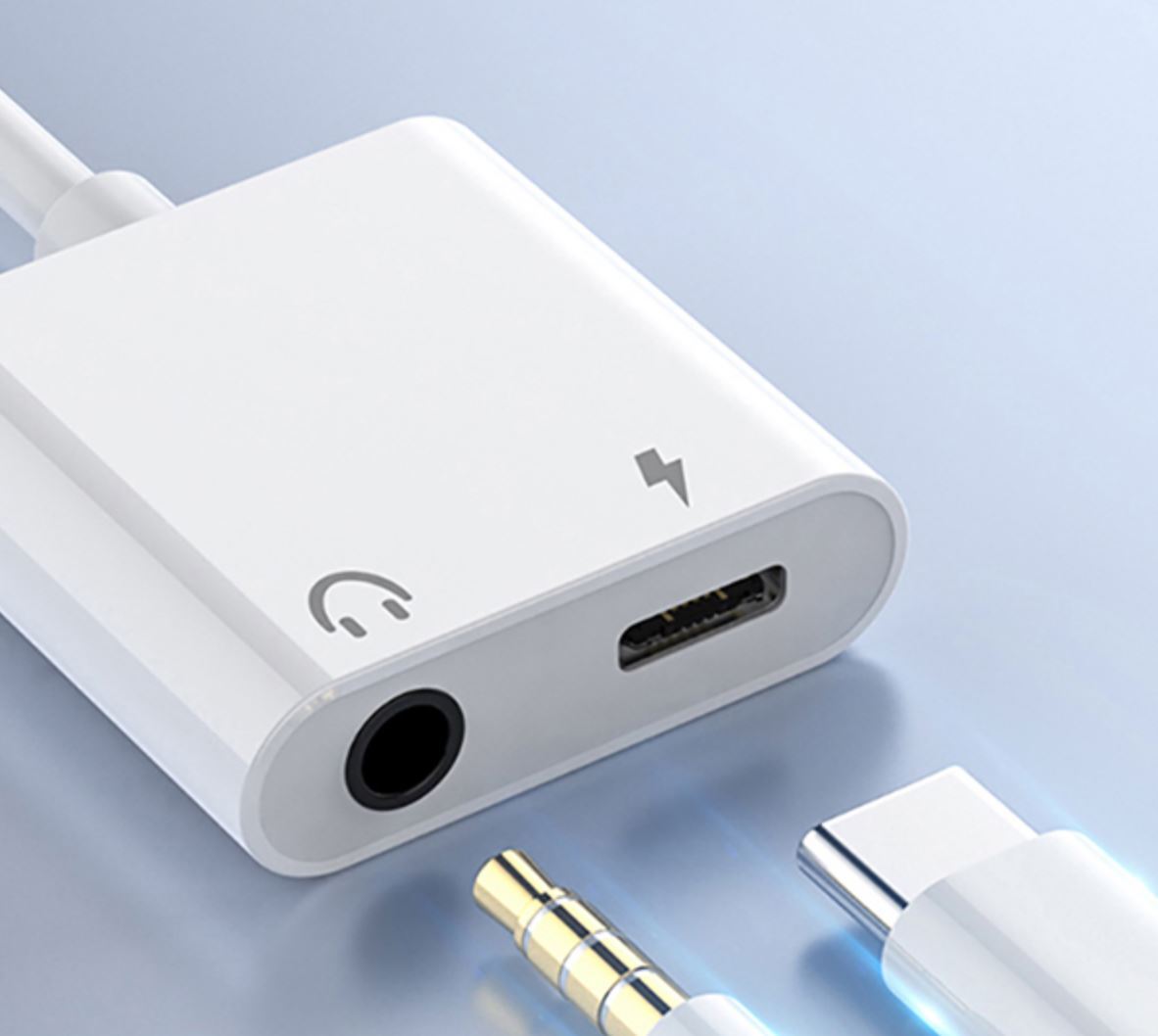 USB-C - 2 In 1 Splitter kabel voor Opladen & Muziek luisteren tegelijk
