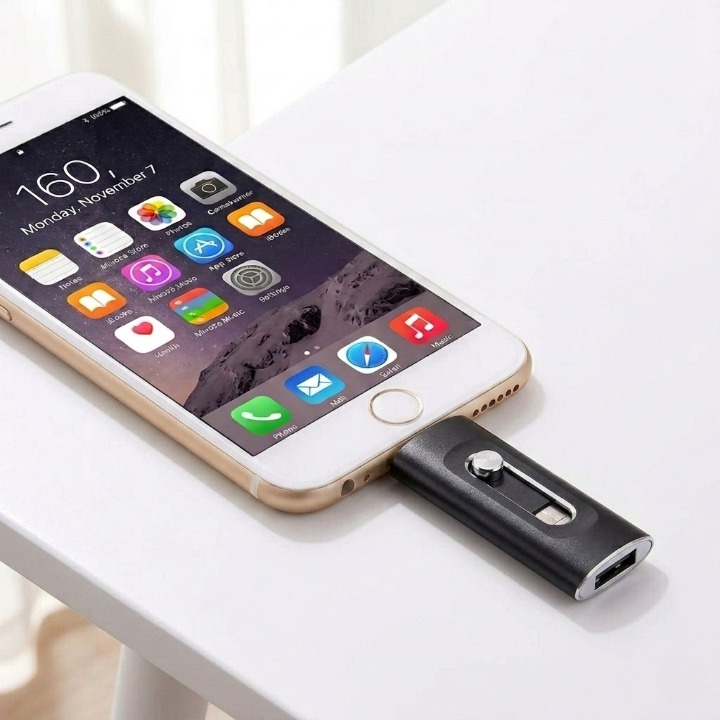 Multifunctionele 3-in-1 USB Stick met Schuifmechanisme