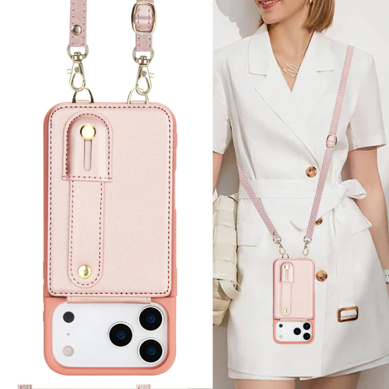 Telefoonhoesje met pasjeshouder en draagkoord voor iPhone 17 Pro Max