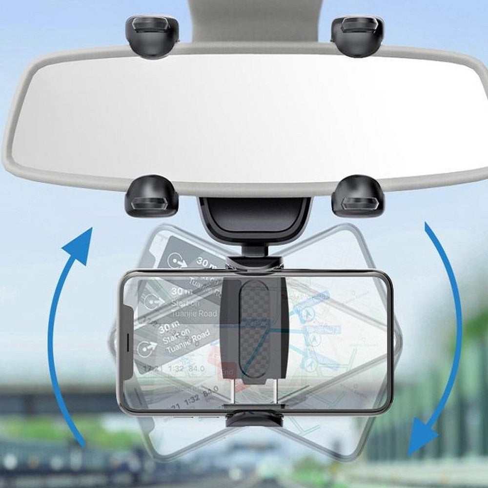 Auto telefoonhouder voor binnenspiegel met 360 graden rotatie
