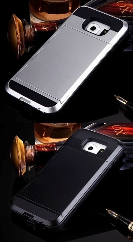 Slide Armor Telefoonhoesje met Pashouder voor Galaxy S7 Edge