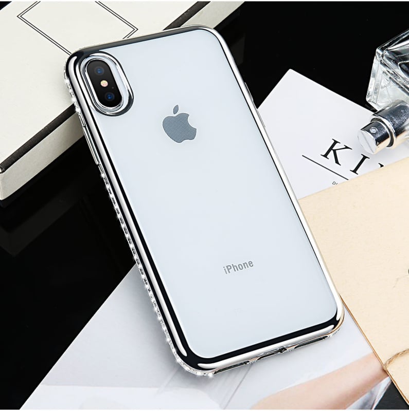 Glitter backcover voor iPhone Xs Max met bergkristallen