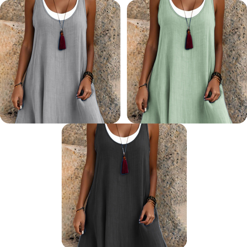 Casual mouwloze tankjurk voor dames met nep-tweedelig design