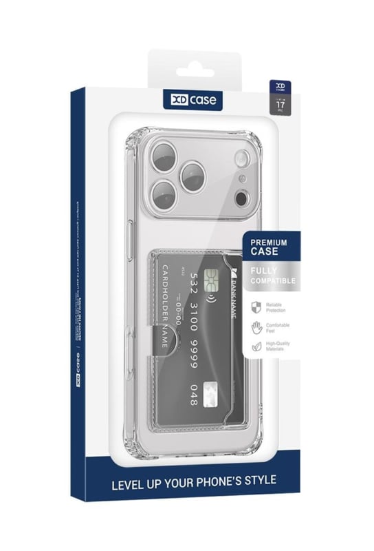 Transparant TPU telefoonhoesje met pasjesvak voor iPhone 17 Pro