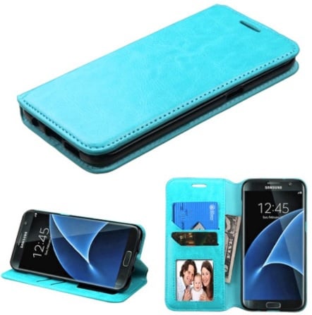 Leren portemonnee hoesje voor Samsung Galaxy S7 Edge met magnetische sluiting