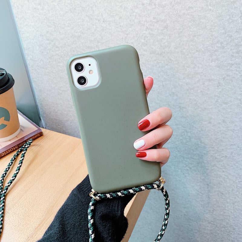 Flexibel TPU Telefoonhoesje met Koord voor iPhone 13 Mini Groen