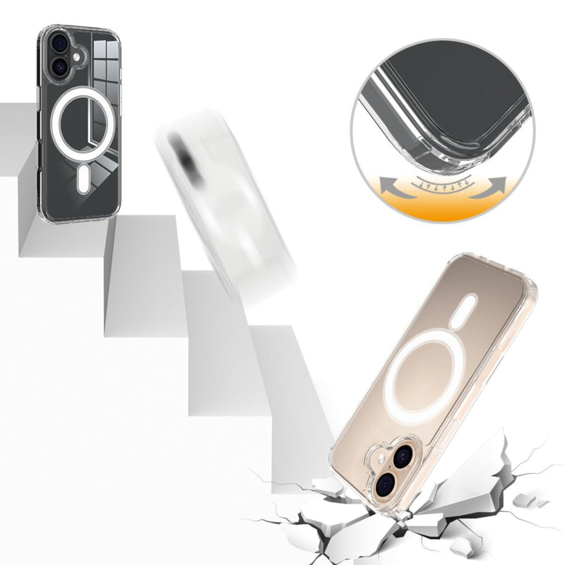 Transparant MagSafe telefoonhoesje voor iPhone 17 van hybrid TPU