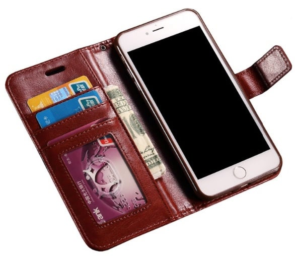 Leren portemonnee hoesje voor iPhone 7 8 SE 2020 2022