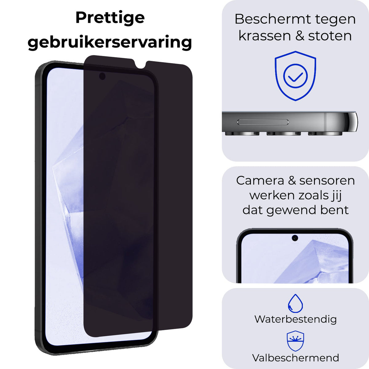 Gehard glazen screenprotector met privacyfilter voor Samsung Galaxy A35