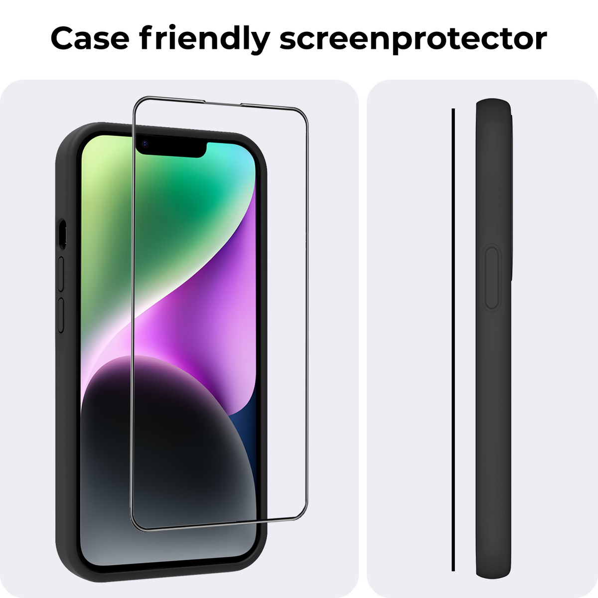 Flexibele glazen screenprotector met installatieframe voor iPhone 14