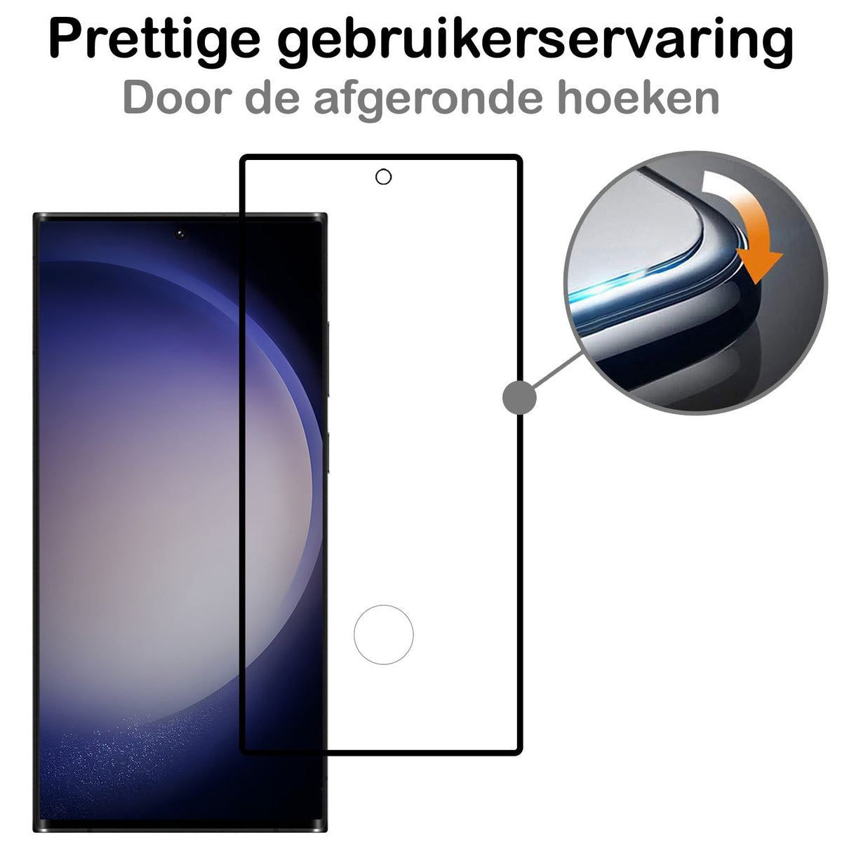Gehard glazen screenprotector met zwarte randen