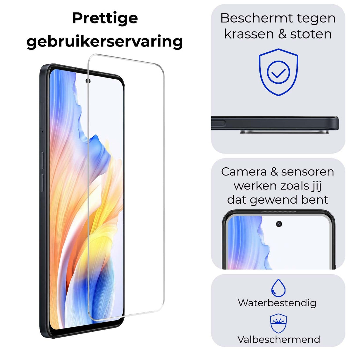 Gehard glazen screenprotector voor OPPO A98 met krasbescherming
