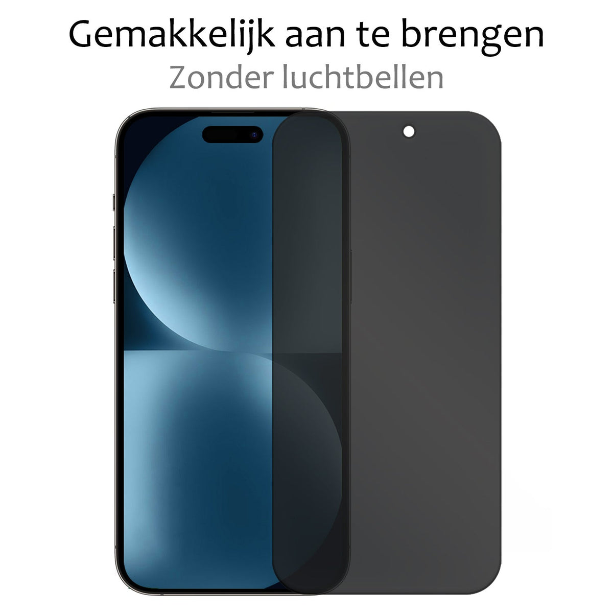 Gehard glazen privacy screenprotector voor iPhone 15