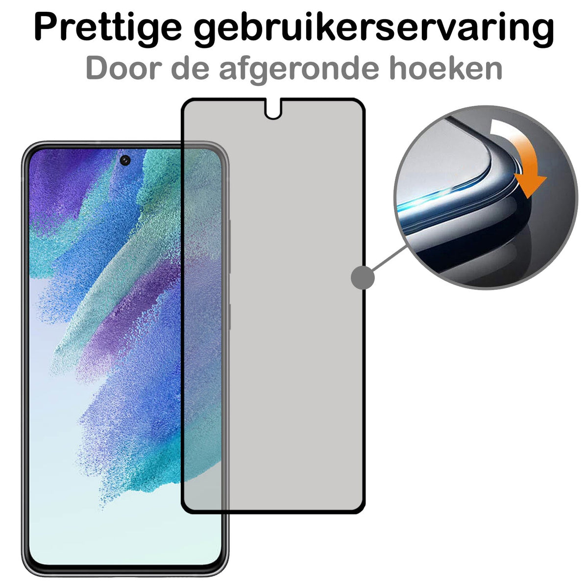 Privacy Screenprotector van Gehard Glas Geschikt voor Samsung S21 FE