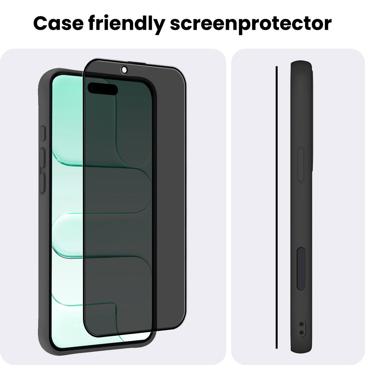 Glazen privacy screenprotector voor iPhone Air met inkijkfilter