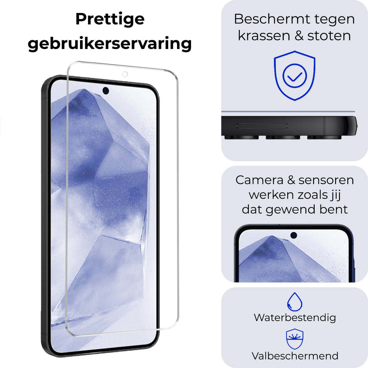 Gehard glazen screenprotector met antikraslaag voor Samsung Galaxy A55