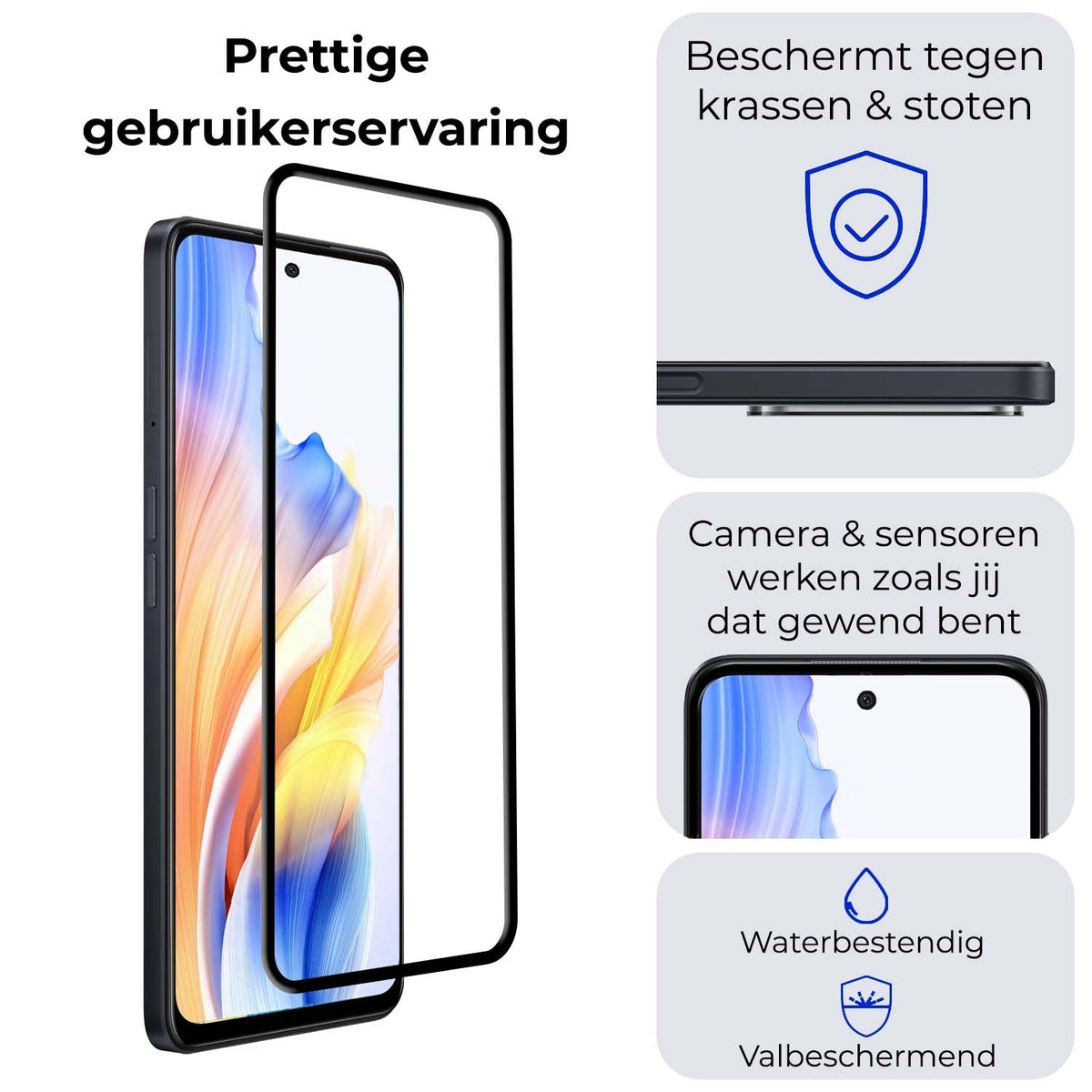 Full Screen Screenprotector van Gehard Glas voor OPPO A58