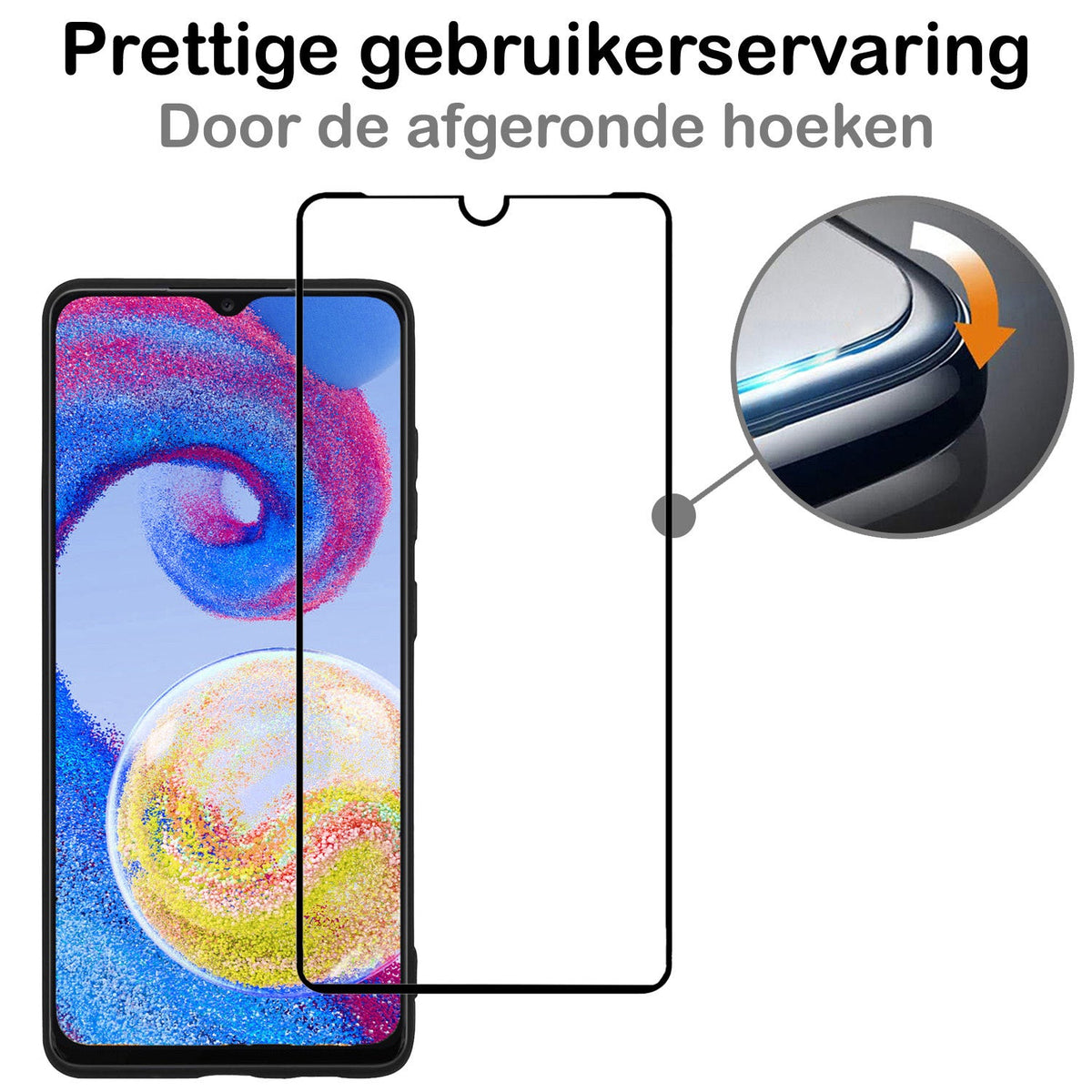 Full Screen Screenprotector Geschikt voor Samsung A04s