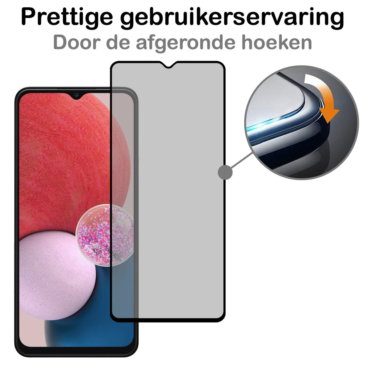Gehard glazen screenprotector met privacy filter