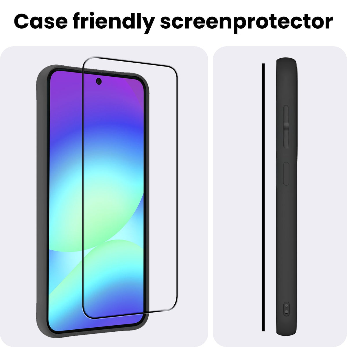 Screenprotector van gehard glas met zwarte randen