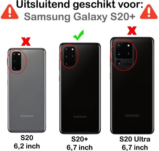 Gehard glas screenprotector met zwarte randen voor Samsung S20 Plus