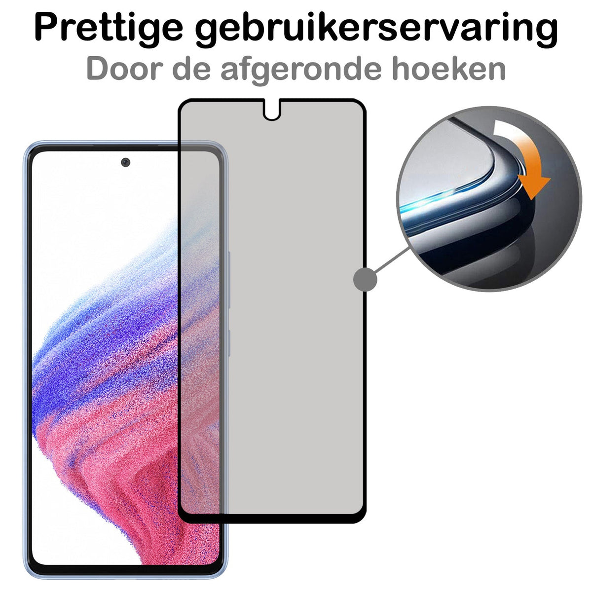 Screenprotector van gehard glas met privacyfilter