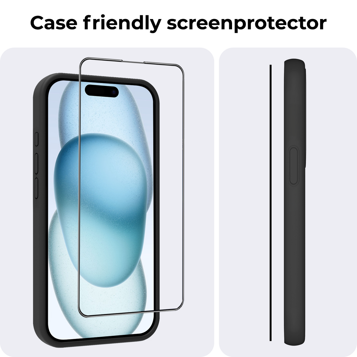 Hybride screenprotector voor iPhone 15 met installatieframe