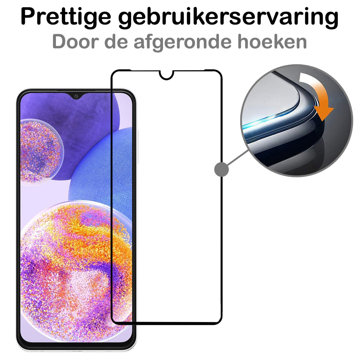 Screenprotector van gehard glas met zwarte randen