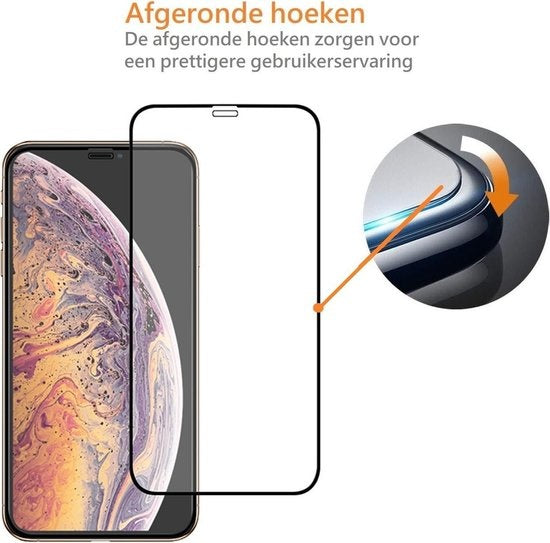 Gehard glazen screenprotector voor iPhone Xs met zwarte randen