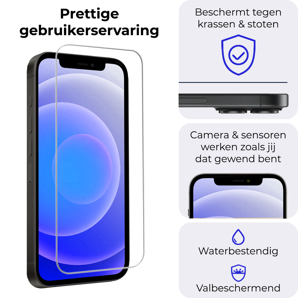Gehard glazen screenprotector voor iPhone 12 Pro met installatieframe