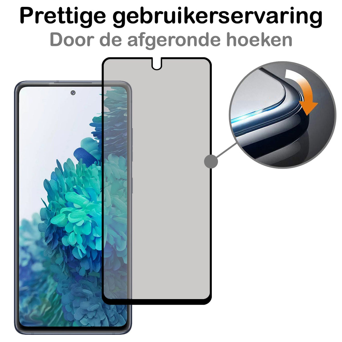 Gehard glazen screenprotector met privacy filter