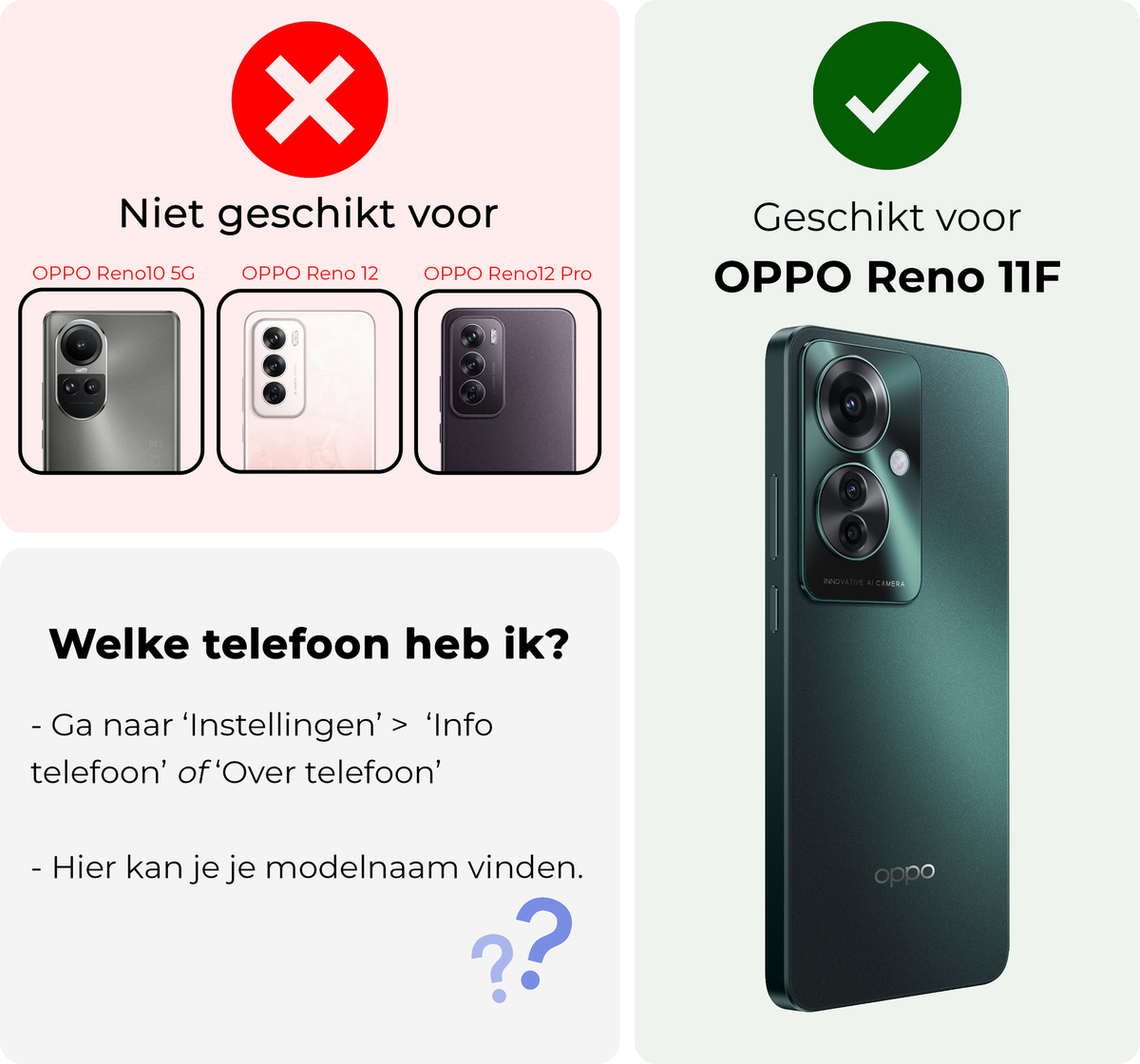 Gehard glazen privacy screenprotector voor OPPO Reno 11F