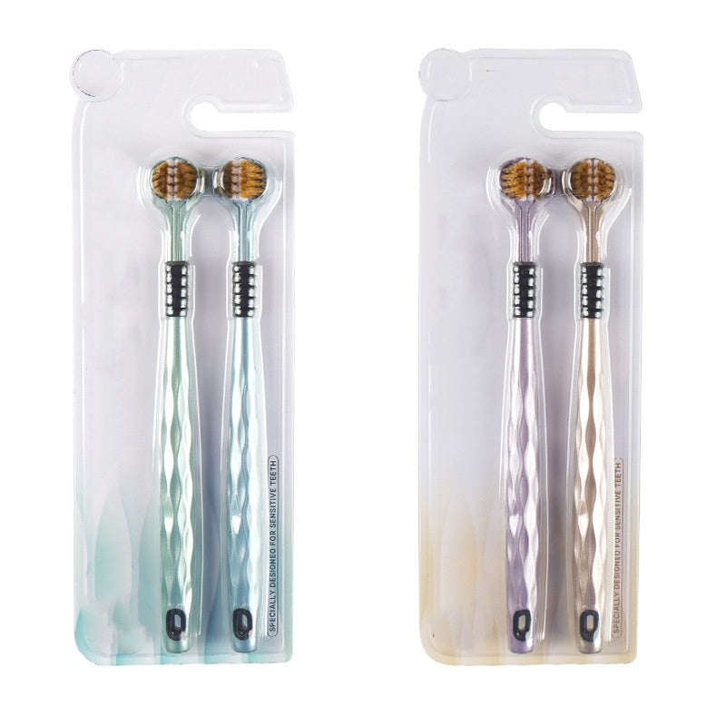 Driekoppige Schoonmaaktandenborstel met Ergonomisch Handvat