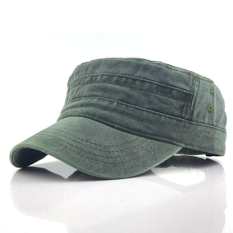 Ademende platte pet met vintage look