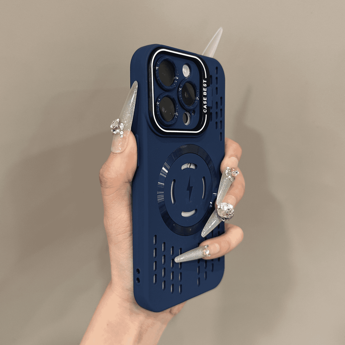 Siliconen telefoonhoesje met magnetisch opladen voor iPhone