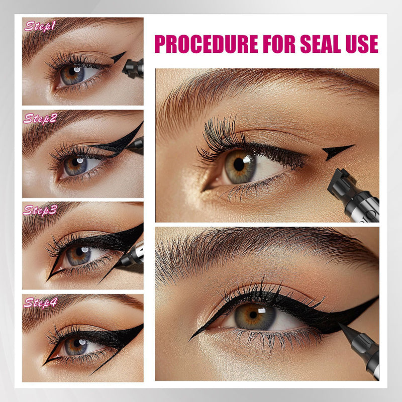 Dubbelzijdige eyeliner met stempel voor winged cateyes