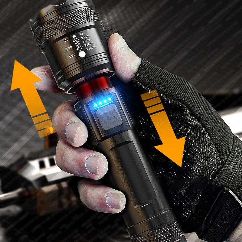 Oplaadbare Zaklamp met Zoomfunctie en Powerbankfunctie
