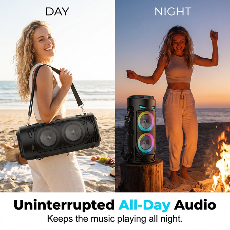 Draagbare bluetooth speaker met microfoon en rgb-verlichting | LC30318344