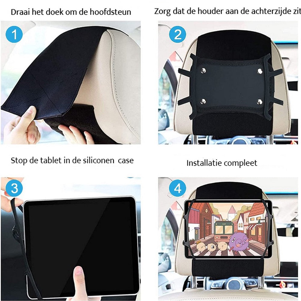 Universele hoofdsteun tablethouder voor in de auto
