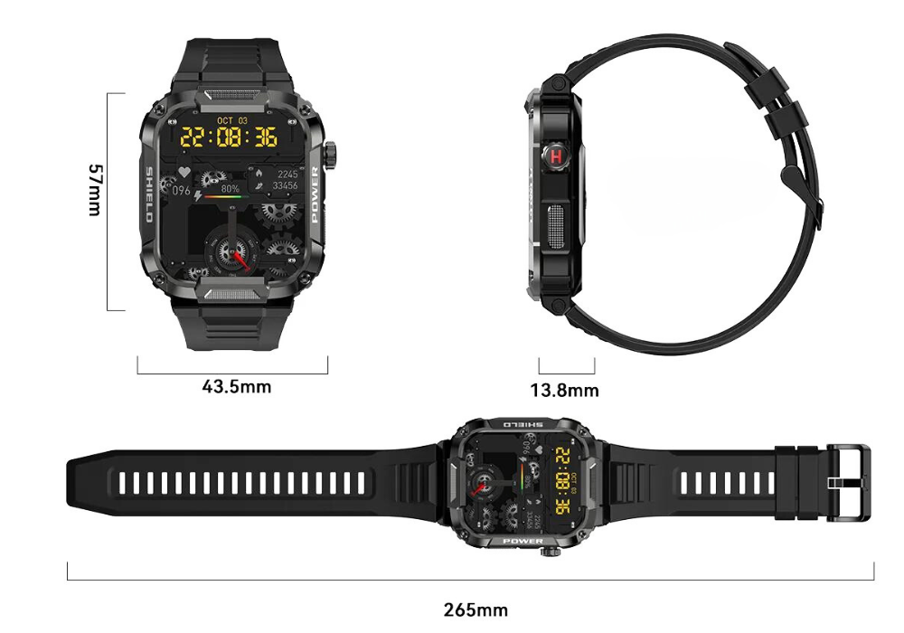 Sportieve smartwatch met hartslagmeter zwart | 8720892048141