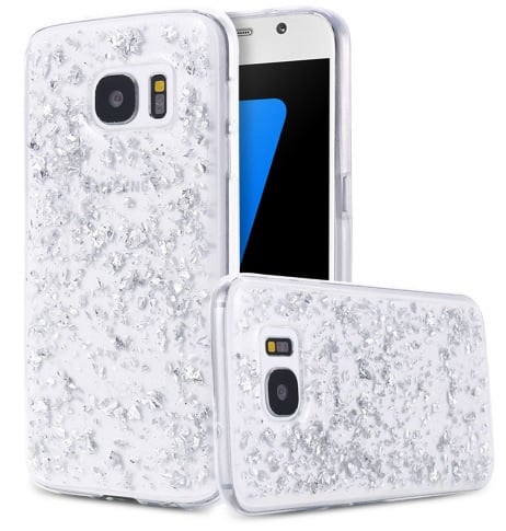 Glitter TPU backcover voor Samsung Galaxy S8 Plus met bladgoudlook