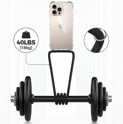 Transparant TPU telefoonhoesje met verstelbaar koord voor iPhone 16 Pro Max
